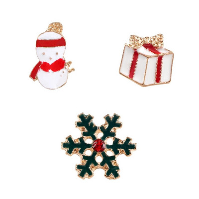 3-6 τμχ Χριστουγεννιάτικη καρφίτσα Σετ Μίνι δέντρο με άλκες καμπάνα Άγιος Βασίλης Μεταλλικές καρφίτσες Χαριτωμένα δώρα φεστιβάλ πάρτι Καπέλο παιδικό σήμα κοσμήματα Χονδρική