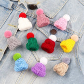 25 värvi Mini Armsad Mütsid Pins Värviline Kootud Müts Pross Juuksepall Kaunista Mantel Riidest Riidemärk Ehted Kingitus jõuludeks uusaasta