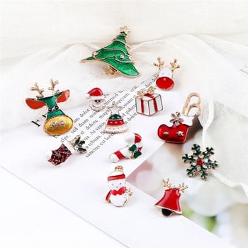 3 ΤΕΜ/Σετ Χριστουγεννιάτικη Σειρά Καρφίτσα Άγιος Βασίλης Άλκη Κάλτσα Δέντρο Χιονάνθρωπος Καρφίτσες κινουμένων σχεδίων Χαριτωμένο μεταλλικό σήμα για Δώρο κοσμήματα για πάρτι για φεστιβάλ