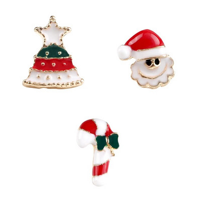 3 tk/komplekti jõuluseeria pross Jõuluvana põdra sokipuu lumememmenõelad Multikas armas metallist märk festivalipeoks, ehted kingitus