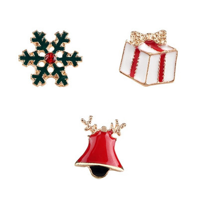 3 tk/komplekti jõuluseeria pross Jõuluvana põdra sokipuu lumememmenõelad Multikas armas metallist märk festivalipeoks, ehted kingitus