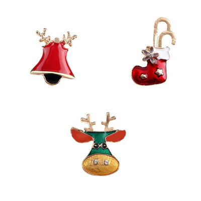 3 tk/komplekti jõuluseeria pross Jõuluvana põdra sokipuu lumememmenõelad Multikas armas metallist märk festivalipeoks, ehted kingitus