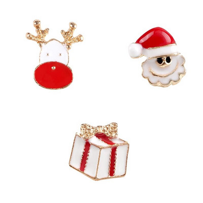 3 tk/komplekti jõuluseeria pross Jõuluvana põdra sokipuu lumememmenõelad Multikas armas metallist märk festivalipeoks, ehted kingitus