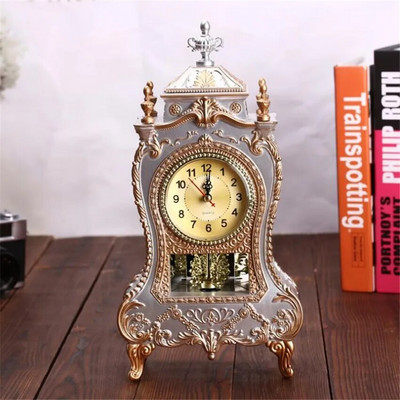 1 tk 12 laulu Antiikne kellatorni kujuga lauakellad Loominguline klassikaline kaunistus Kiikkell Elutoa TV Kapp Lauakell