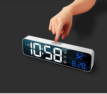 Έξυπνο ρολόι LED δίπλα στο κρεβάτι Ψηφιακά ξυπνητήρια Επιτραπέζιο τραπέζι Ηλεκτρονικό επιτραπέζιο ρολόι Snooze επιτραπέζιο ρολόι αφύπνισης Ξυπνητήρι Ψηφιακό