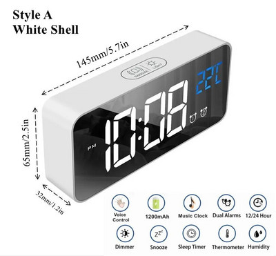 Pametni LED sat Digitalni budilice uz noćni ormarić Stolni stol Elektronički stolni sat Stoni sat s odgodom Budilica Digitalni budilnik