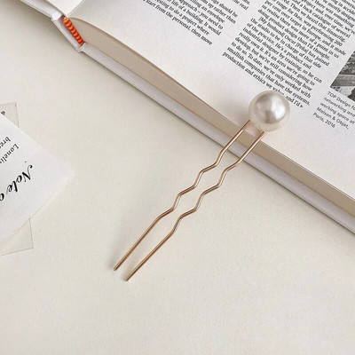 Madingos metalinės perlinės plaukų lazdelės moterims Shell plaukų segtukų smeigtukai U formos plaukų segtukai mergaičių plaukų segtukai plaukų kuodukų formavimo priemonė Plaukų priedai