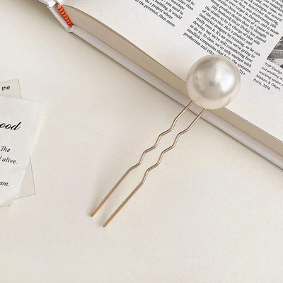 Madingos metalinės perlinės plaukų lazdelės moterims Shell plaukų segtukų smeigtukai U formos plaukų segtukai mergaičių plaukų segtukai plaukų kuodukų formavimo priemonė Plaukų priedai
