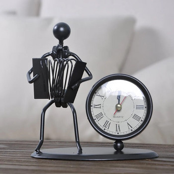 Vintage μεταλλικό μουσικό ρολόι Διακόσμηση σπιτιού Σιδερένιο μοντέλο Ρολόι αντίκες Γραφείο και επιτραπέζιο ρολόι Απλά αξεσουάρ εγγραφής ώρας