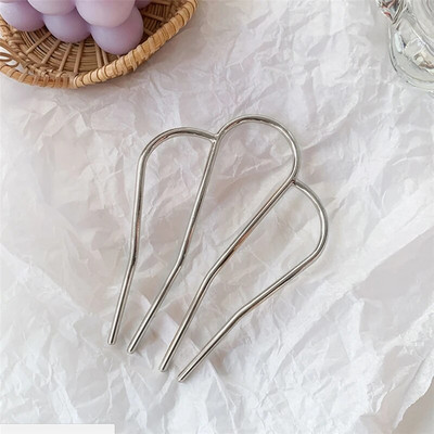 Õrn U-kujuline juuksenõel naistele Tüdrukutele Pruut Bowknot Juuste kujundamise tööriistad Metallist kinnitusklambrid Kuklite valmistamise tarvikud