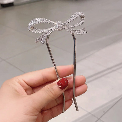 Õrn U-kujuline juuksenõel naistele Tüdrukutele Pruut Bowknot Juuste kujundamise tööriistad Metallist kinnitusklambrid Kuklite valmistamise tarvikud