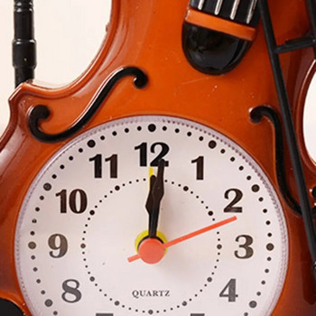 Креативна симулация Цигулка Аларма Настолен часовник Музикални инструменти Часовник Декорация на домашен офис Нощен часовник Подаръци за студенти Орнамент