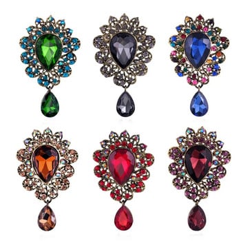 New Water Drop Big Middle Crystal Rhinestones Καρφίτσες Γυναικεία κοσμήματα Μεγάλη κόκκινη γυάλινη καρφίτσα καρφίτσα για γυναίκες Δώρα κοσμημάτων γάμου