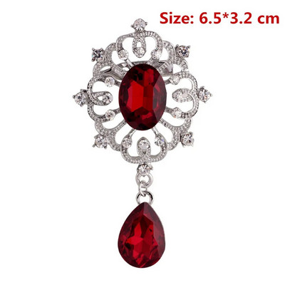 Uus veetilk, suur keskmine kristallist kividest prossid Naiste ehted suur punane klaasist prossinõel naistele pulmaehted kingitused