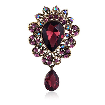 Uus veetilk, suur keskmine kristallist kividest prossid Naiste ehted suur punane klaasist prossinõel naistele pulmaehted kingitused