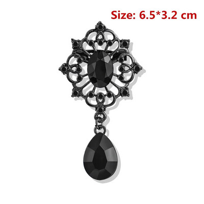 Uus veetilk, suur keskmine kristallist kividest prossid Naiste ehted suur punane klaasist prossinõel naistele pulmaehted kingitused