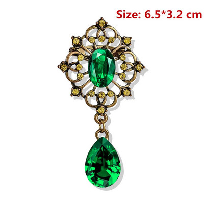 Uus veetilk, suur keskmine kristallist kividest prossid Naiste ehted suur punane klaasist prossinõel naistele pulmaehted kingitused