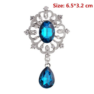 Uus veetilk, suur keskmine kristallist kividest prossid Naiste ehted suur punane klaasist prossinõel naistele pulmaehted kingitused