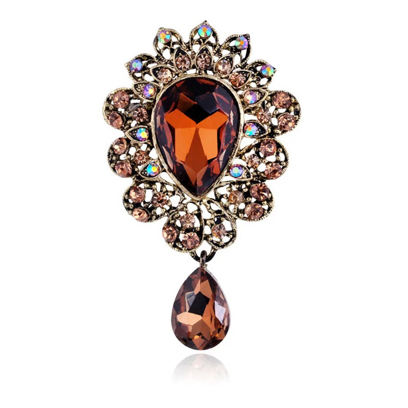 Uus veetilk, suur keskmine kristallist kividest prossid Naiste ehted suur punane klaasist prossinõel naistele pulmaehted kingitused