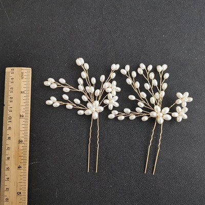 Floralbride Alloy Ασημί Χρώμα Clear Crystal Rhinestones Νυφική καρφίτσα μαλλιών Αυτοκόλλητο μαλλιών γάμου Γυναικείες παράνυμφοι Αξεσουάρ μαλλιών