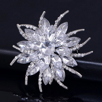 Απομίμηση Gemstone Crystal Flowers Καρφίτσες Καρφίτσες Vintage Μεγάλες Νυφικές Καρφίτσες Μπουκέτο για Γυναικεία Αξεσουάρ Φόρεμα