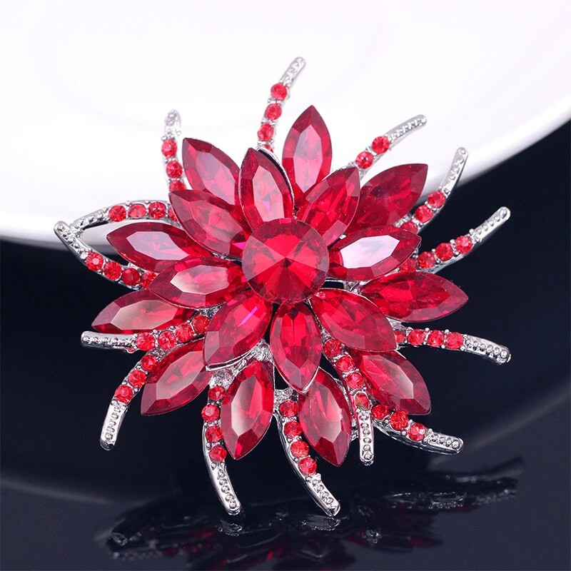 Imitacija dragog kamenja, kristalno cvijeće, broševi, igle, vintage veliki vjenčani broševi, buket za žene, modni dodaci