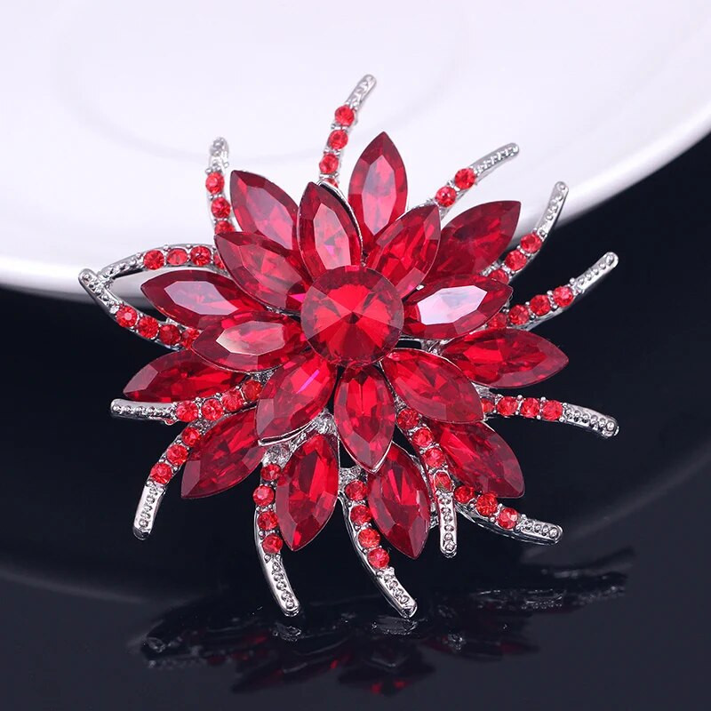 Imitacija dragog kamenja, kristalno cvijeće, broševi, igle, vintage veliki vjenčani broševi, buket za žene, modni dodaci