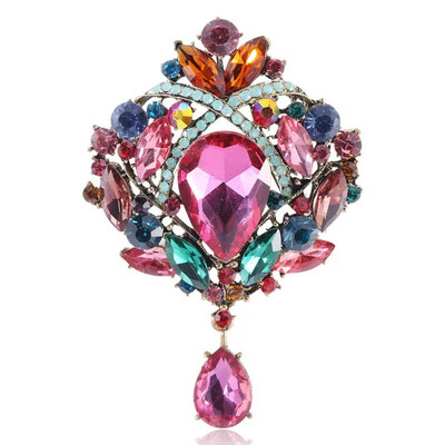 Suur värviline kristallist veetilgast pross naistele, ripats, stiil, elegantne pulmapidu, iga päev ehted, rõivad, mütsid, aksessuaarid