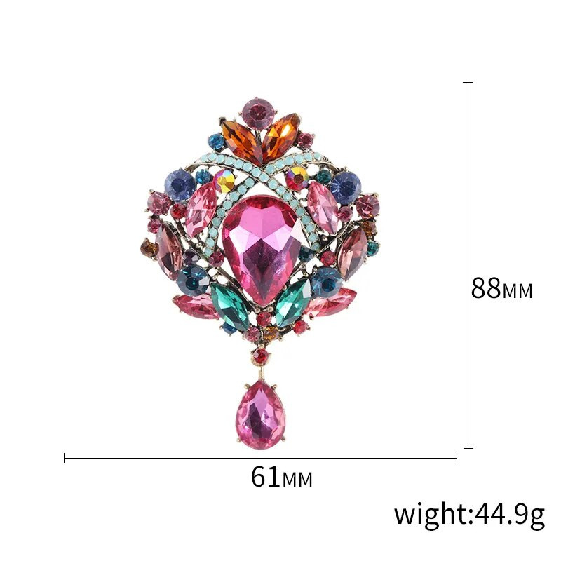 Suur värviline kristallist veetilgast pross naistele, ripats, stiil, elegantne pulmapidu, iga päev ehted, rõivad, mütsid, aksessuaarid