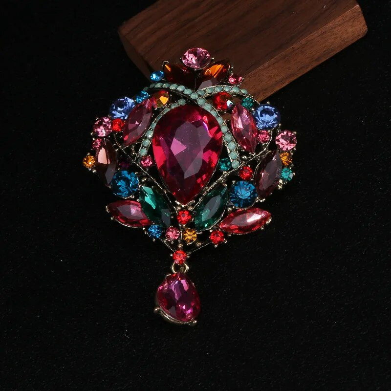 Suur värviline kristallist veetilgast pross naistele, ripats, stiil, elegantne pulmapidu, iga päev ehted, rõivad, mütsid, aksessuaarid