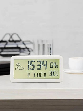 Ψηφιακό Ξυπνητήρι Ταξιδίου Ψηφιακό Ξυπνητήρι με Ημερολόγιο & Θερμοκρασία & Χρονοδιακόπτη Ρολόι LCD Μεγάλου Αριθμού Οθόνη Λειτουργία μπαταρίας