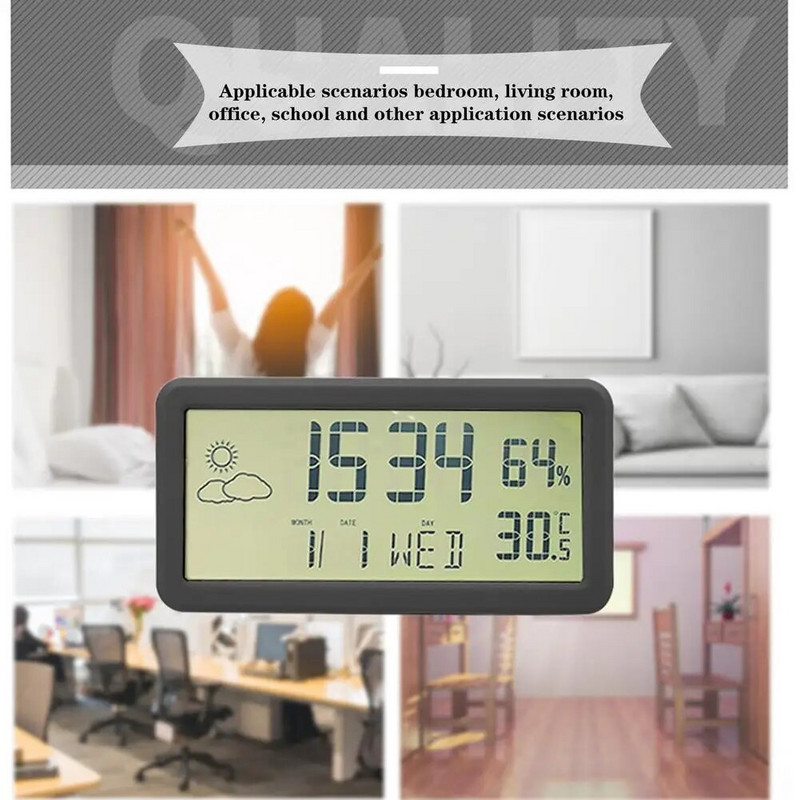 Digitalni putni budilnik Digitalni budilnik s kalendarom, temperaturom i mjeračem vremena LCD sat Zaslon s velikim brojevima Baterija Rad