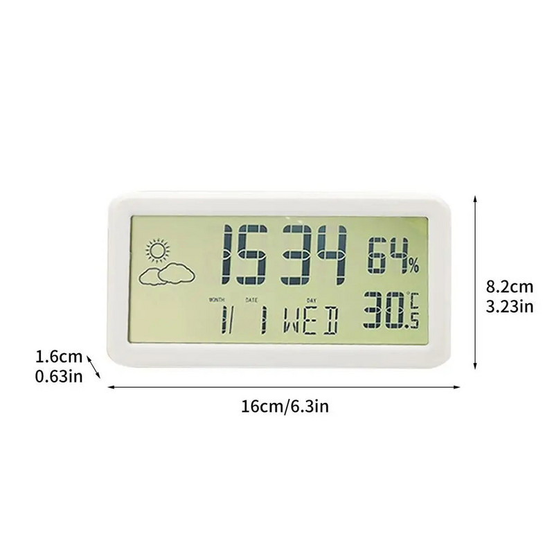 Digitalni putni budilnik Digitalni budilnik s kalendarom, temperaturom i mjeračem vremena LCD sat Zaslon s velikim brojevima Baterija Rad