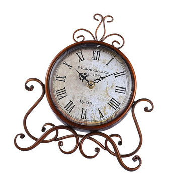1PC Ретро винтидж желязо занаятчийски настолен часовник за домашно бюро, шкаф за декорация на всекидневна