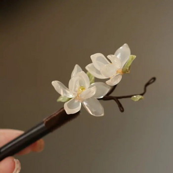 Нови Hanfu Yulan Flower Wood Zan фиби за коса в старинен стил аксесоари с пан фиби за коса Qipao аксесоари