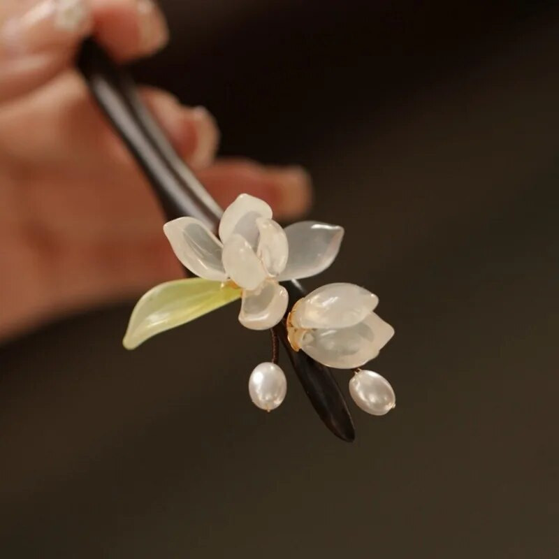 Uued Hanfu Yulani lillepuidust Zani juuksenõela iidse stiili aksessuaarid koos juuksenõelaga Qipao tarvikutega