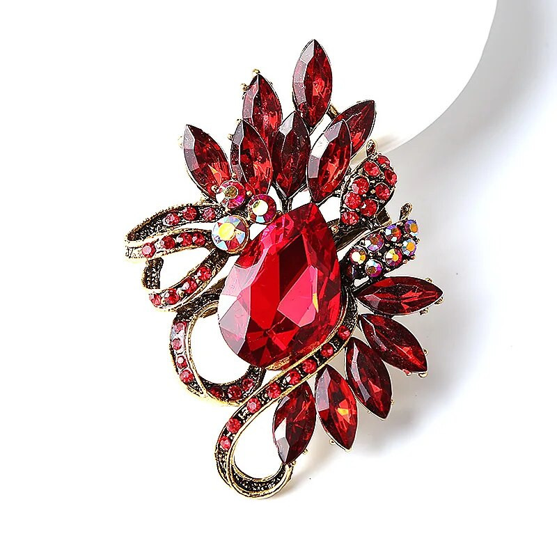 Κρυστάλλινα λουλούδια καρφίτσες για γυναίκες Vintage μόδα Απλό σχέδιο καρφίτσα Χειμερινά κοσμήματα 6 χρωμάτων Διαθέσιμο δώρο καρφίτσα καρφίτσα