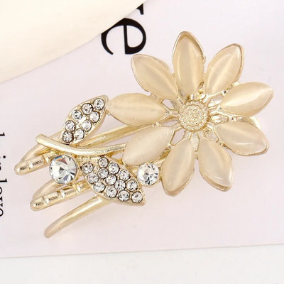 Jauns, gaišs luksusa dimanta izgriezts tauriņš, daudzpusīgs opāls, ziedu sprādziens, malas saspraude Sieviešu matu sprādzes matu aksesuāri