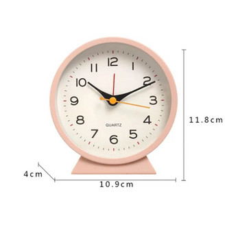 Настолен будилник Нощен часовник Класически стил Кварцов часовник Кръгла форма Метална цветна обвивка Безшумен такт Секунда