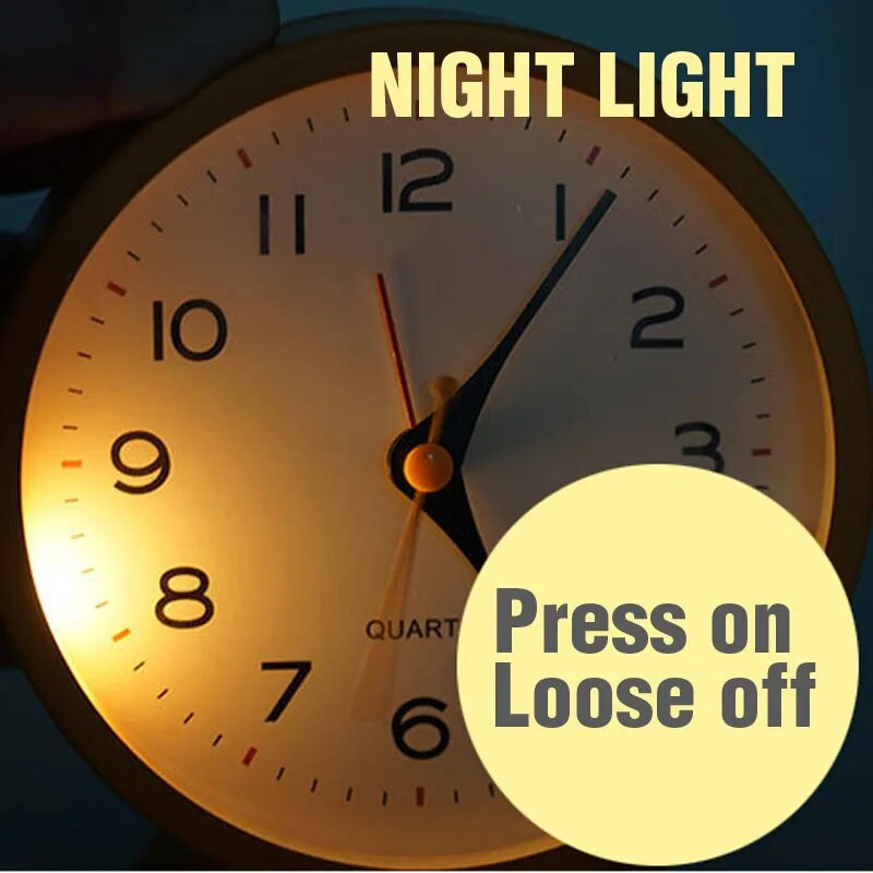 Stolni budilnik Noćni sat Kvarcni sat klasičnog stila Okrugli oblik Metalna šarena školjka Tiho taktiranje Sweep Second