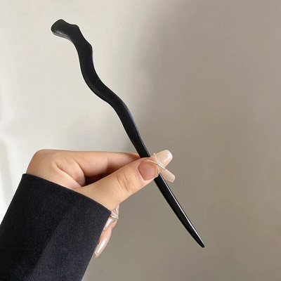 Uus Hiina antiikstiilis tippklassi puidust juuksenõel lokkis juustega, lihtne ja kaasaegne naiste puidust juuksenõel