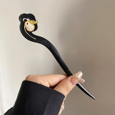 Uus Hiina antiikstiilis tippklassi puidust juuksenõel lokkis juustega, lihtne ja kaasaegne naiste puidust juuksenõel