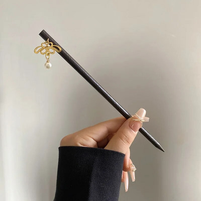 Uus Hiina antiikstiilis tippklassi puidust juuksenõel lokkis juustega, lihtne ja kaasaegne naiste puidust juuksenõel