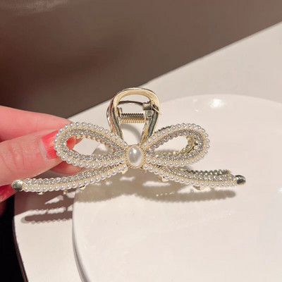 Novo elegantno pokrivalo za glavu s leptir kravatom u stilu vodenog dijamanta od bisera i morskog psa sa kopčom za kosu na stražnjoj strani