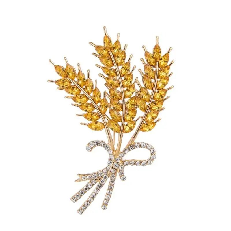 Luksuslik kuupmeetrist tsirkoonist nisukõrva pross kaelarihma nööpnõelad naistele nööpnõelad riided pannal päevalill naiste prossid ehted korsaan