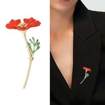 Dmari Γυναικεία καρφίτσα σμάλτο καρφίτσα 2-χρωμα Ατσάλινα λουλούδια Καρφίτσες Πολυτελή κοσμήματα αξεσουάρ για ρούχα γραφείου