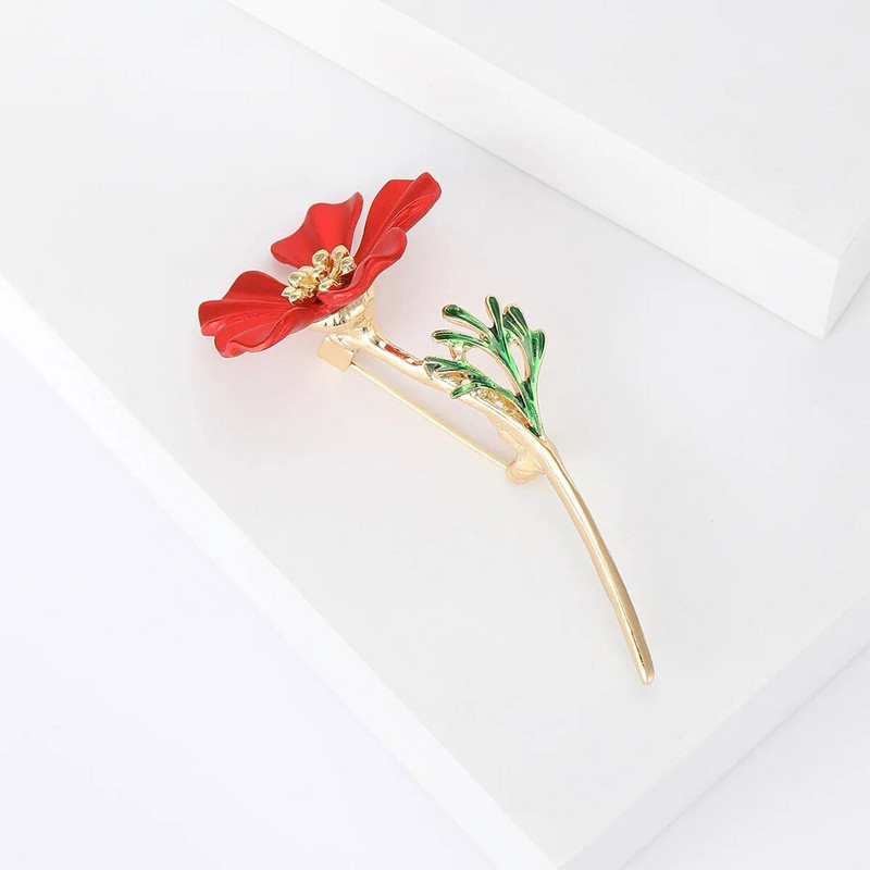 Dmari naiste pross emailiga nööpnõel 2-värviline terasest lilled prossid Luksuslikud ehted aksessuaarid kontoris peorõivastele