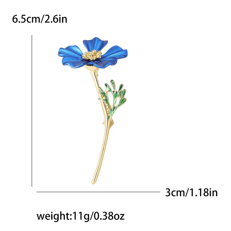 Dmari naiste pross emailiga nööpnõel 2-värviline terasest lilled prossid Luksuslikud ehted aksessuaarid kontoris peorõivastele