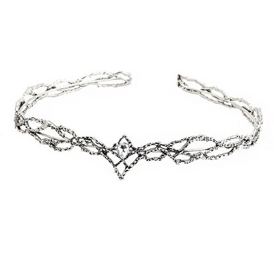 Ταινία King Round Elves Crown Tiara Γυναικείες σταγόνες Ζιργκόν Headband Αξεσουάρ για νυφικά μαλλιά Δώρα Κοσμήματα Γάμου