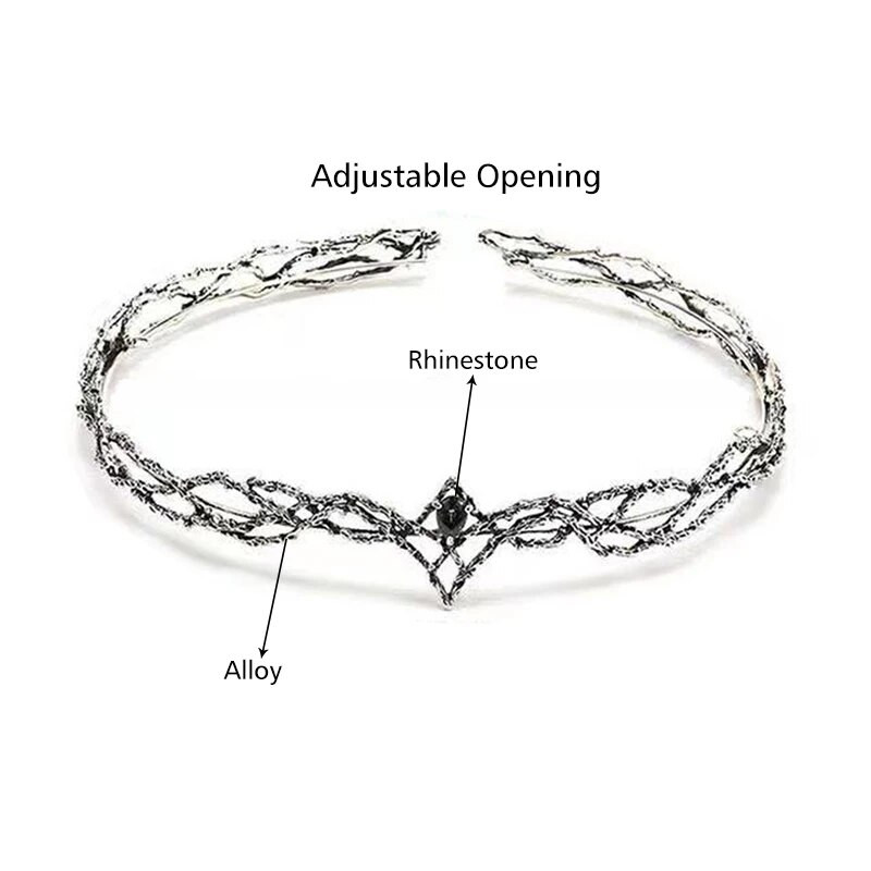 Ταινία King Round Elves Crown Tiara Γυναικείες σταγόνες Ζιργκόν Headband Αξεσουάρ για νυφικά μαλλιά Δώρα Κοσμήματα Γάμου